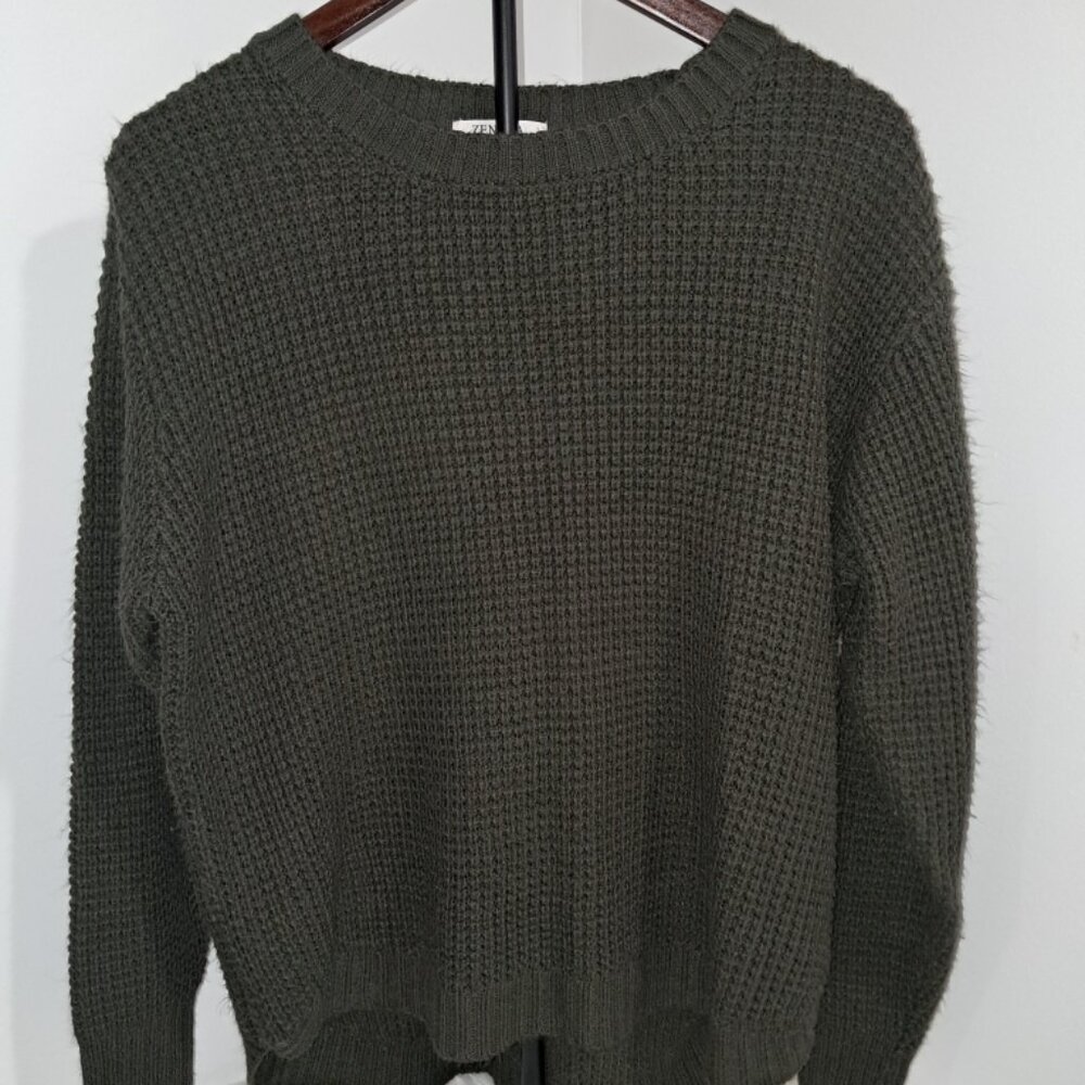 Zenana Womens Sz Large Green sweater